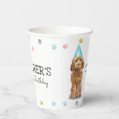 Goldendoodle Lasse Pawty Birthday Party Paper Cups Pappbecher (Rechts)