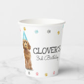 Goldendoodle Lasse Pawty Birthday Party Paper Cups Pappbecher (Vorderseite)