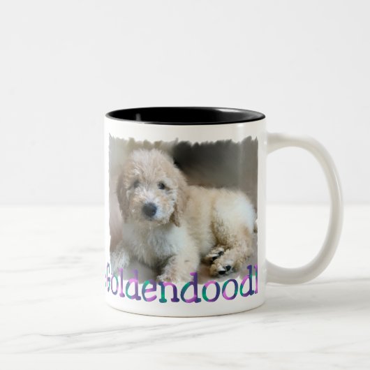 Goldendoodle Liebhaber Geschenke Zweifarbige Tasse (Rechts)