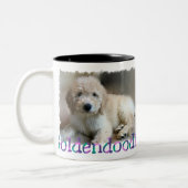 Goldendoodle Liebhaber Geschenke Zweifarbige Tasse (Links)