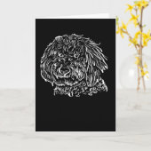 Goldendoodle Line Kunst - Paradies für Kletterhexe Karte (Gelbe Blume)