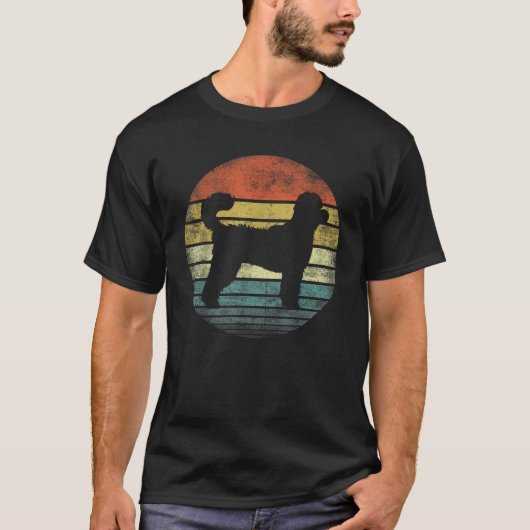 Goldendoodle Lover Besitzer gibt Retro Sunset Dog  T-Shirt (Vorderseite)