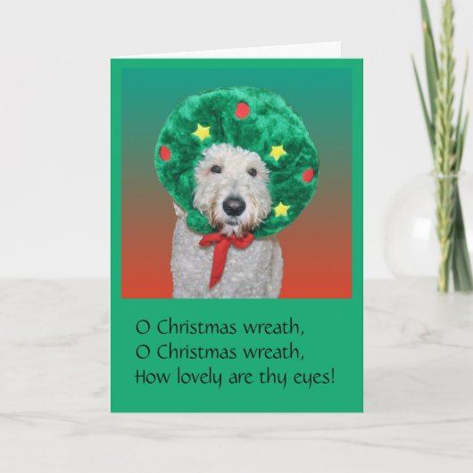 Goldendoodle lustige Weihnachtskarte Feiertagskarte (Vorderseite)