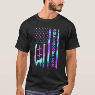 Goldendoodle Mama American Flag Gefärbte Krawatte T-Shirt