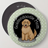 Goldendoodle-Mama Doodle-Mama (goldrot) Hundemutte Button (Vorne & Hinten)