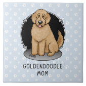 Goldendoodle-Mama Doodle-Mama (goldrot) Hundemutte Fliese (Vorderseite)
