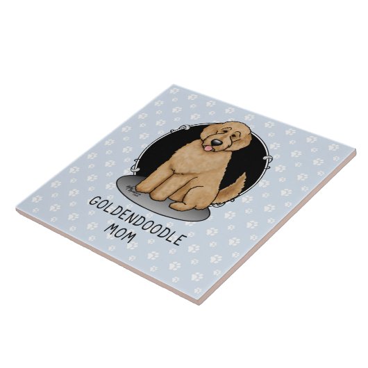 Goldendoodle-Mama Doodle-Mama (goldrot) Hundemutte Fliese (Seite)