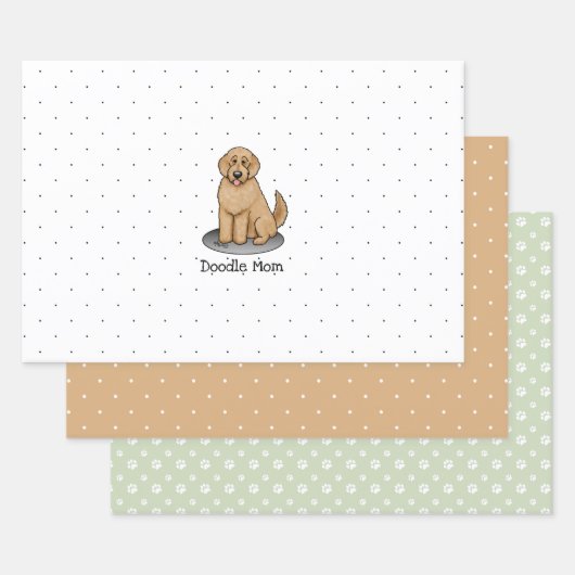 Goldendoodle-Mama Doodle-Mama (goldrot) Hundemutte Geschenkpapier Set (Set)