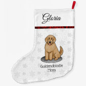 Goldendoodle-Mama Doodle-Mama (goldrot) Hundemutte Großer Weihnachtsstrumpf (Rückseite)
