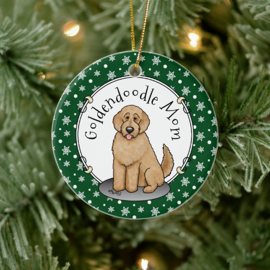 Goldendoodle-Mama Doodle-Mama (goldrot) Hundemutte Keramik Ornament (Baum)