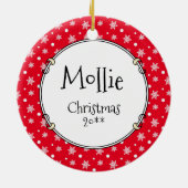 Goldendoodle-Mama Doodle-Mama (goldrot) Hundemutte Keramik Ornament (Hinten)