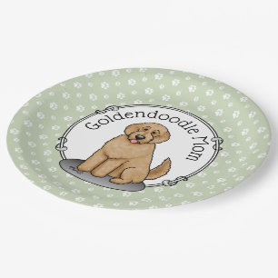 Goldendoodle-Mama Doodle-Mama (goldrot) Hundemutte Pappteller