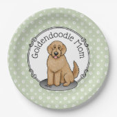 Goldendoodle-Mama Doodle-Mama (goldrot) Hundemutte Pappteller (Vorderseite)