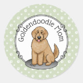 Goldendoodle-Mama Doodle-Mama (goldrot) Hundemutte Runder Aufkleber (Vorderseite)