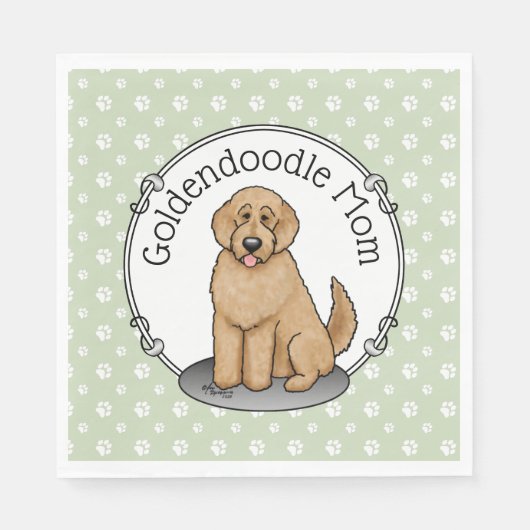 Goldendoodle-Mama Doodle-Mama (goldrot) Hundemutte Serviette (Vorderseite)