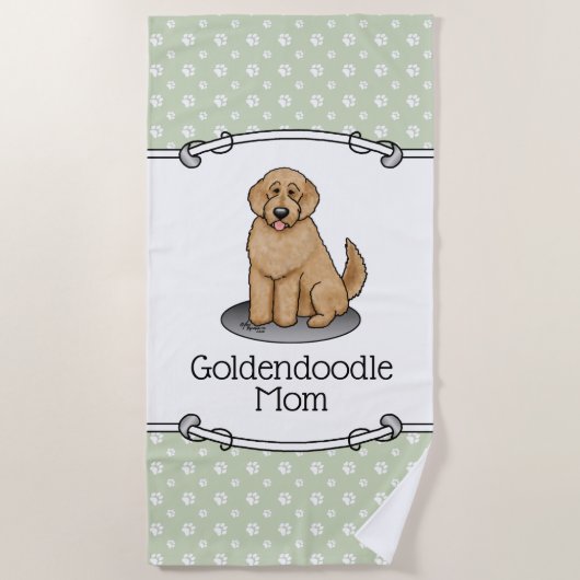 Goldendoodle-Mama Doodle-Mama (goldrot) Hundemutte Strandtuch (Vorderseite)