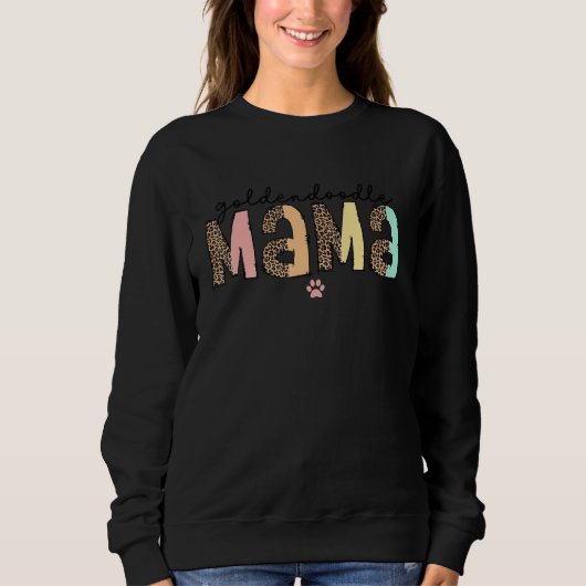 Goldendoodle Mama For Women Ladies Leopard Doodle  Sweatshirt (Vorderseite)