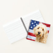 Goldendoodle mit amerikanischer Flagge Notizblock (Innenseite)
