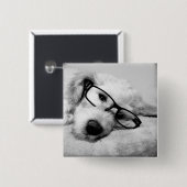 Goldendoodle mit Brille Button (Vorne & Hinten)