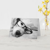 Goldendoodle mit Brille Karte (Gelbe Blume)