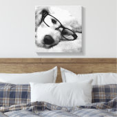 Goldendoodle mit Brille Leinwanddruck (Insitu (Schlafzimmer))