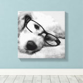 Goldendoodle mit Brille Leinwanddruck (Insitu (Holzboden))