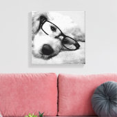 Goldendoodle mit Brille Leinwanddruck (Insitu (Wohnzimmer))
