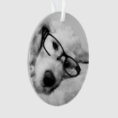 Goldendoodle mit Brille Ornament (Vorderseite)