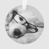 Goldendoodle mit Brille Ornament (Vorderseite)
