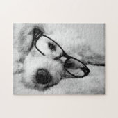 Goldendoodle mit Brille Puzzle (Horizontal)