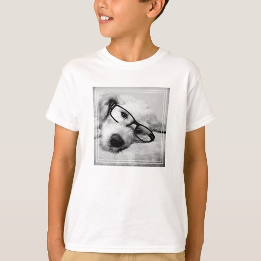 Goldendoodle mit Brille T-Shirt (Vorderseite)