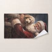 Goldendoodle mit dem Weihnachtsmann Weihnachten Badhandtuch Set (Handtuch)