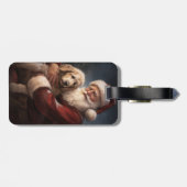 Goldendoodle mit dem Weihnachtsmann Weihnachten Gepäckanhänger (Rückseite horizontal)
