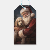 Goldendoodle mit dem Weihnachtsmann Weihnachten Geschenkanhänger (Rückseite)