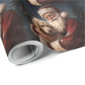 Goldendoodle mit dem Weihnachtsmann Weihnachten Geschenkpapier (Rolleneckpunkt)