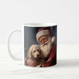 Goldendoodle mit dem Weihnachtsmann Weihnachten Kaffeetasse