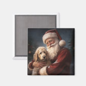 Goldendoodle mit dem Weihnachtsmann Weihnachten Magnet (Vorderseite/Rückseite)