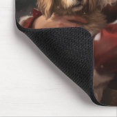 Goldendoodle mit dem Weihnachtsmann Weihnachten Mousepad (Ecke)
