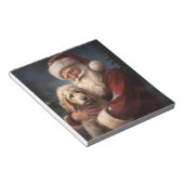 Goldendoodle mit dem Weihnachtsmann Weihnachten Notizblock (angewinkelt)