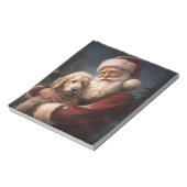 Goldendoodle mit dem Weihnachtsmann Weihnachten Notizblock (Rotiert)