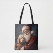 Goldendoodle mit dem Weihnachtsmann Weihnachten Tasche (Vorderseite)