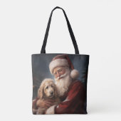 Goldendoodle mit dem Weihnachtsmann Weihnachten Tasche (Rückseite)