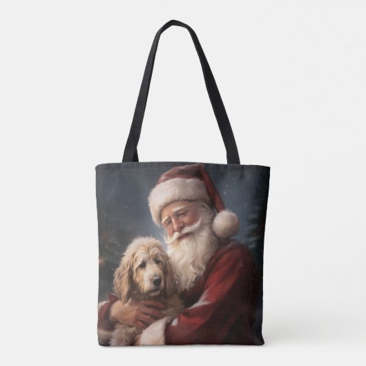 Goldendoodle mit dem Weihnachtsmann Weihnachten Tasche (Rückseite)