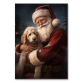 Goldendoodle mit dem Weihnachtsmann Weihnachten Tischnummer (Rückseite)