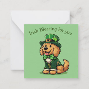 Goldendoodle mit einem irischen Segen Mitteilungskarte
