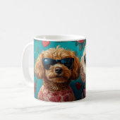 Goldendoodle mit Herz-Rose Valentinstag Kaffeetasse (Vorderseite Links)