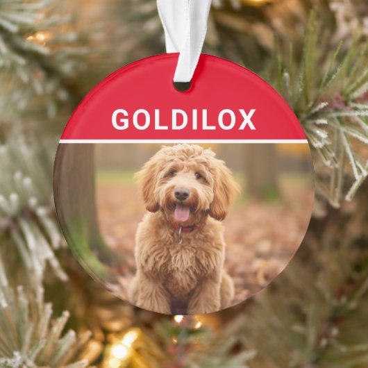 Goldendoodle mit Hundes Name Foto Weihnachten Ornament (Baum)