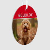 Goldendoodle mit Hundes Name Foto Weihnachten Ornament (Vorderseite)