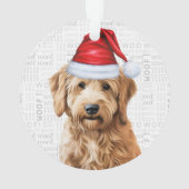 Goldendoodle mit Hundes Name Foto Weihnachten Ornament (Rückseite)