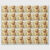 Goldendoodle mit Ostereiern Geschenkpapier (Flach)